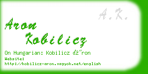 aron kobilicz business card